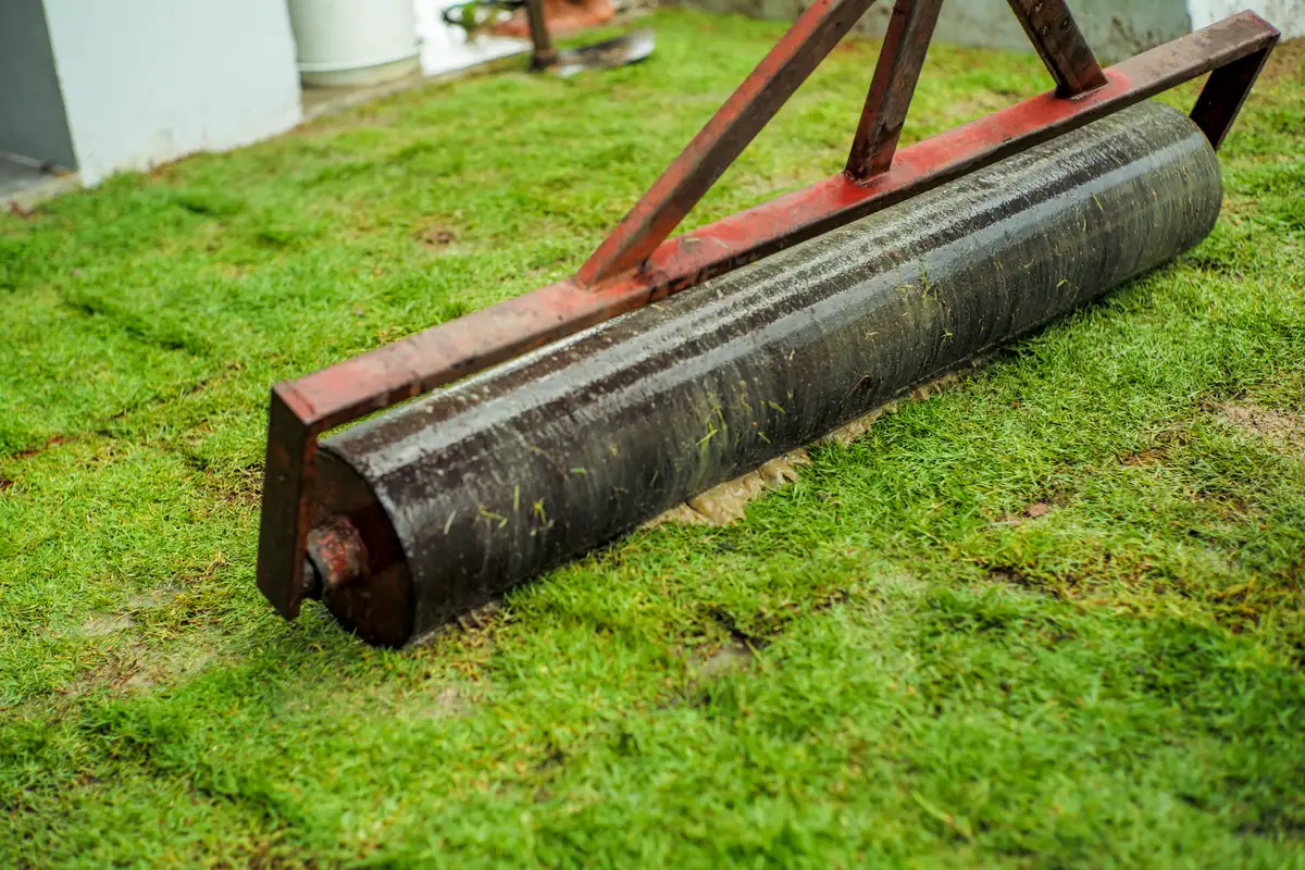 Wał do niwelacji terenu na wyrównanym trawniku